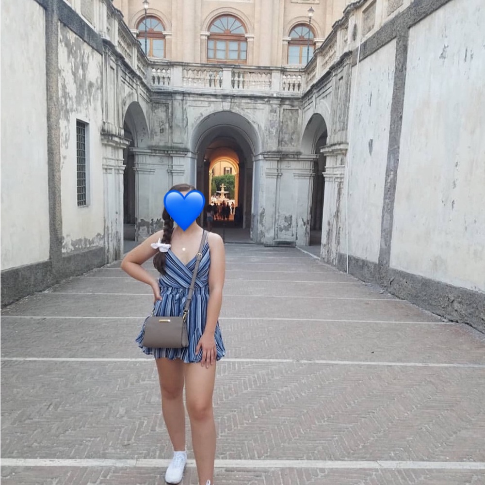 Striped Blue and White Romper